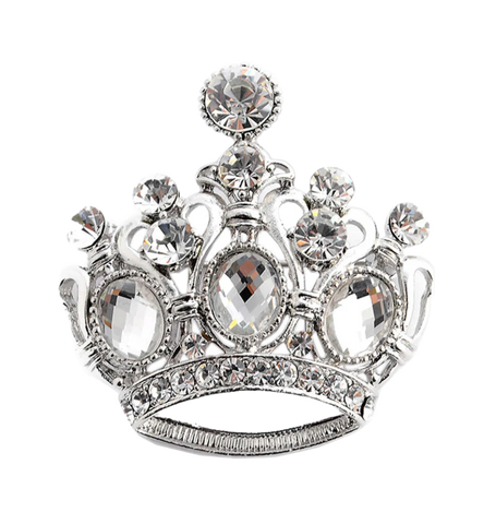 Silver Crown Brooch