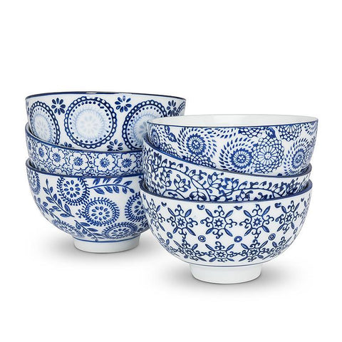Assorted Blue Pattern Rice Bowl, INDIVIDUALLY SOLD