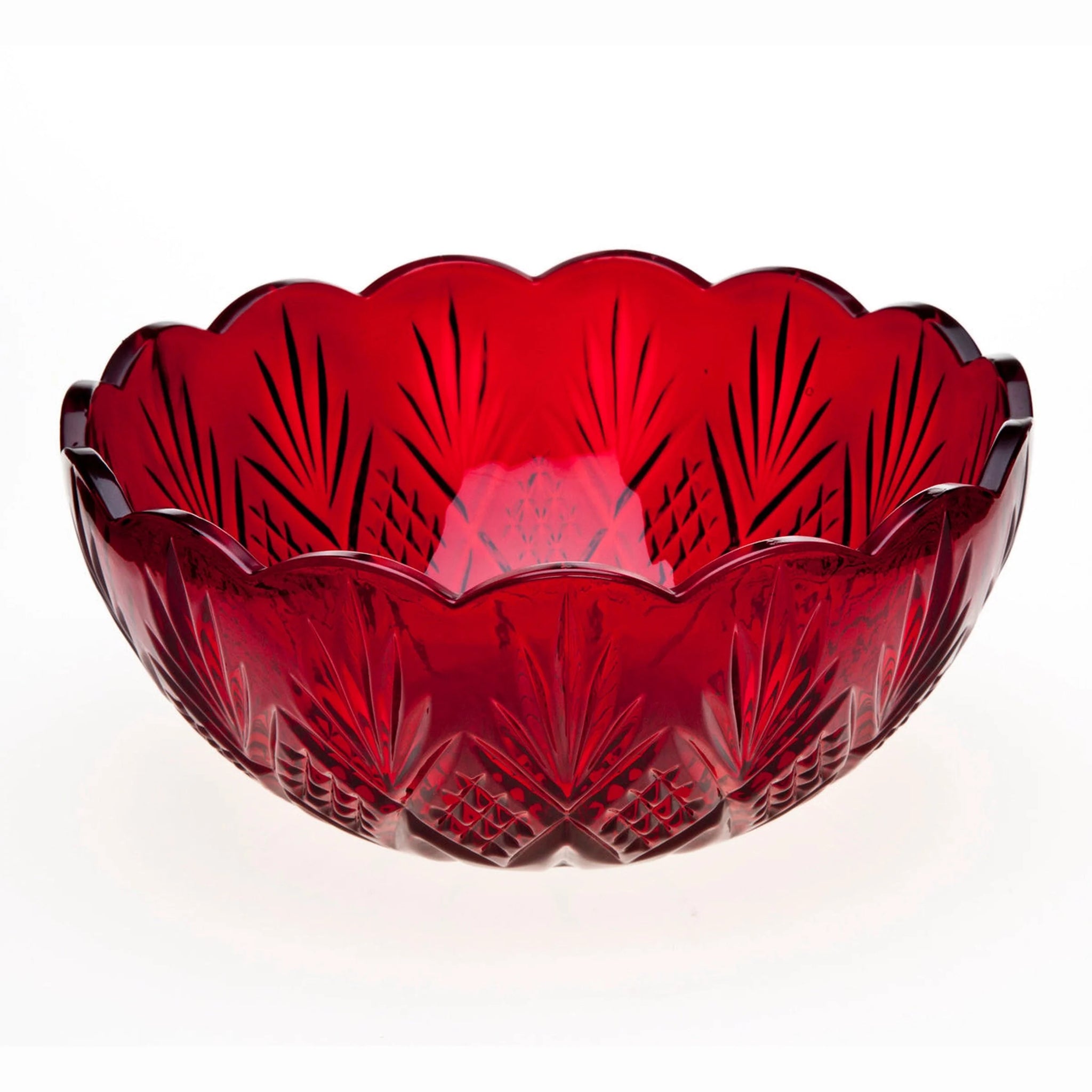 Red Crystal Serving Bowl