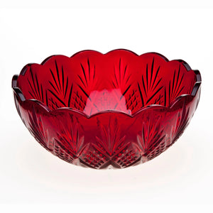 Red Crystal Serving Bowl