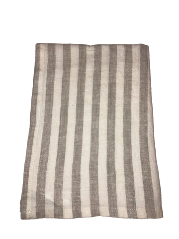 Grey Stripe Linen Tea Towel