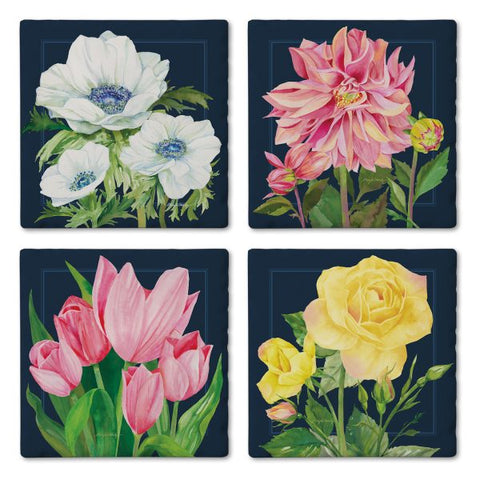 Garden Blooms Coasters, Set Of 4