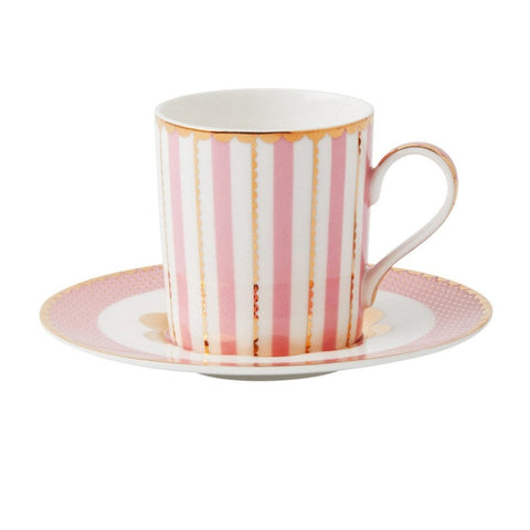 Pink And Gold Espresso Shot Cup And Saucer