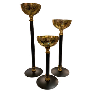 Assorted Black And Gold Pillar Candle Holder, INDIVIDUALLY SOLD