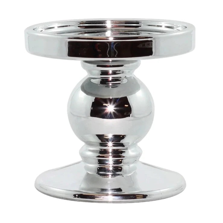 Silver Pillar Candle Holder - LARGE