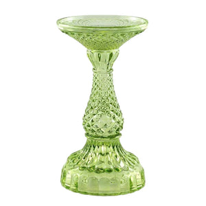 Depression Glass Pillar Candle Holder: LARGE LIME