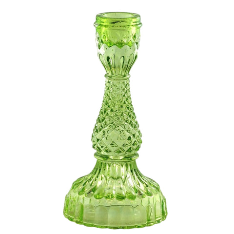 Depression Glass Taper Candle Holder: LARGE LIME