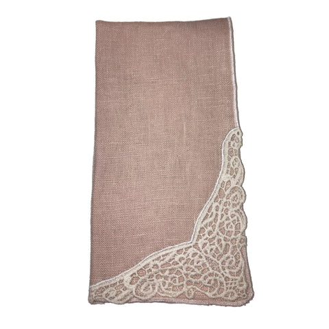 Pink Versailles Linen Napkin, INDIVIDUALLY SOLD