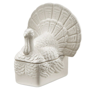 White Turkey Butter Dish