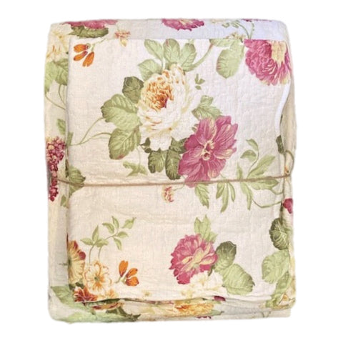 Floral Queen Size Quilt And Pillow Pillow Shams