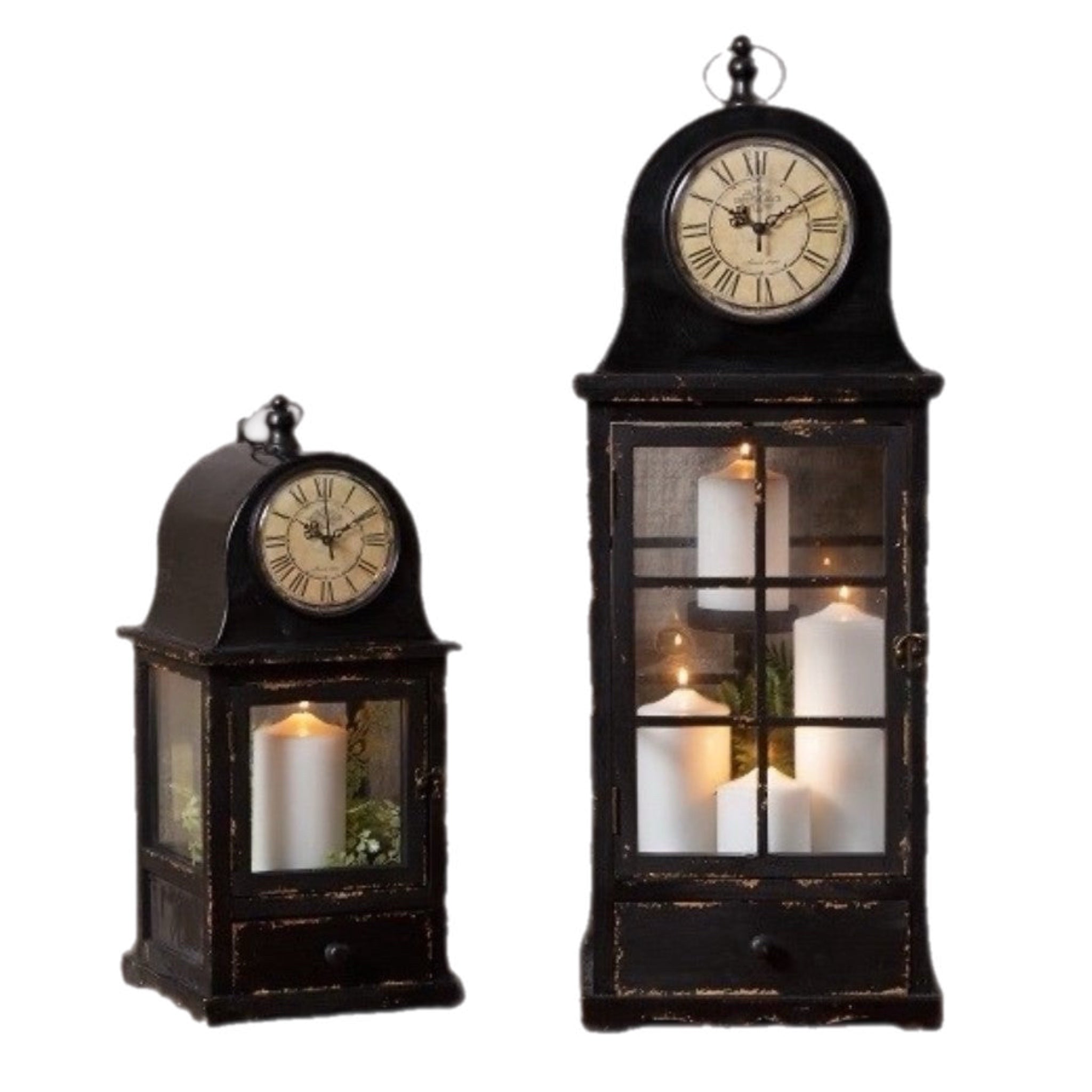 Assorted Black Lantern Table Top Clock, INDIVIDUALLY SOLD