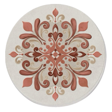 Pink And Beige Mandala Coasters, Set Of 4