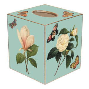 Flower Tissue Box Cover - BLUE