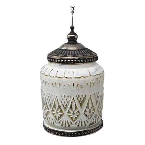 Antiqued White Lantern LED