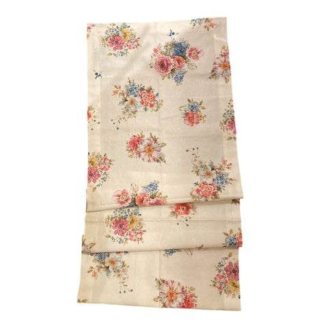 Cream Flower Table Runner