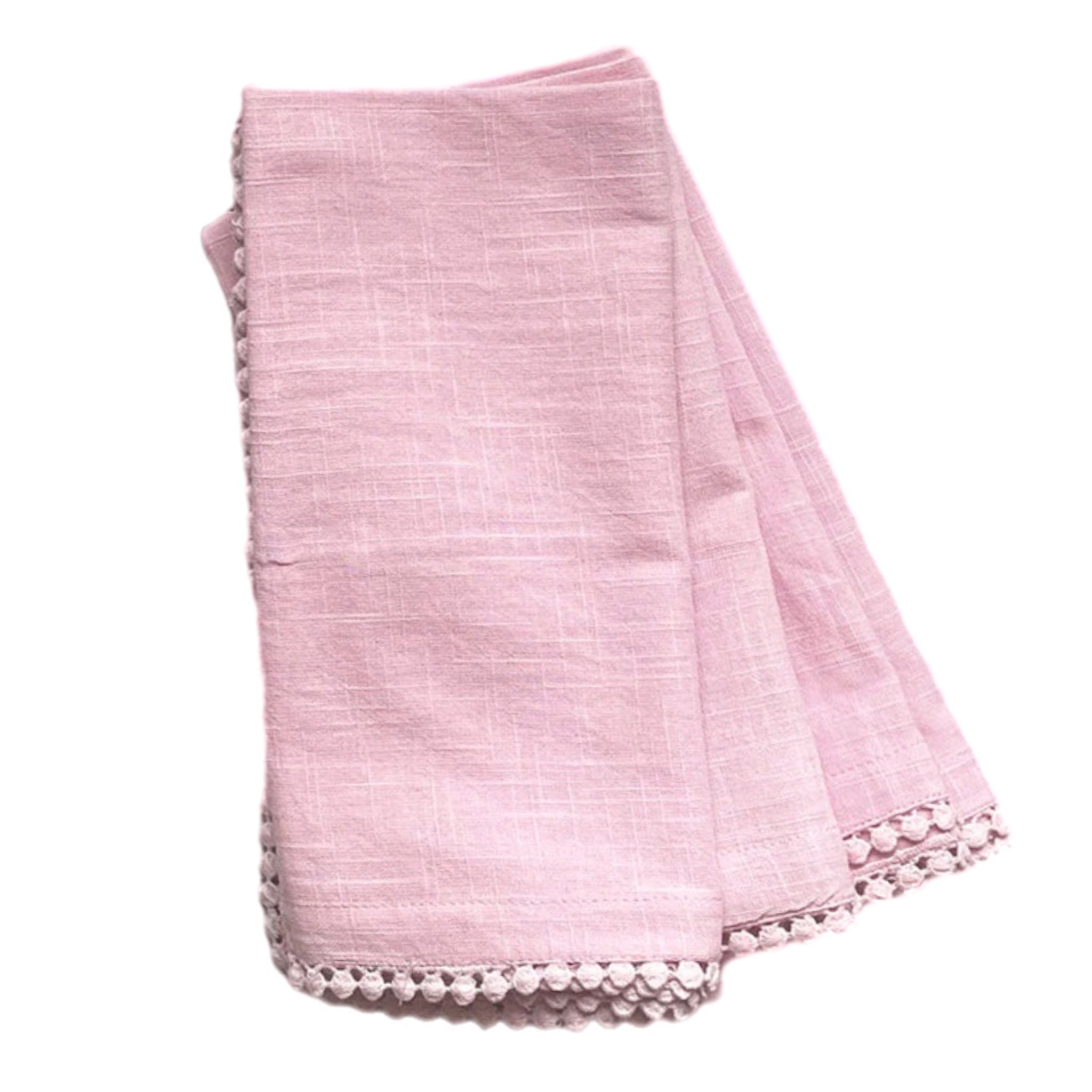 Pink Lace Linen Napkin, Set Of 4