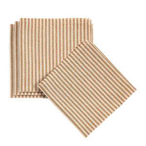 Rust Striped Linen Napkin, Set Of 4