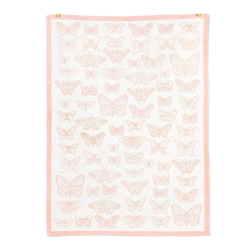 Pink Butterfly Tea Towel