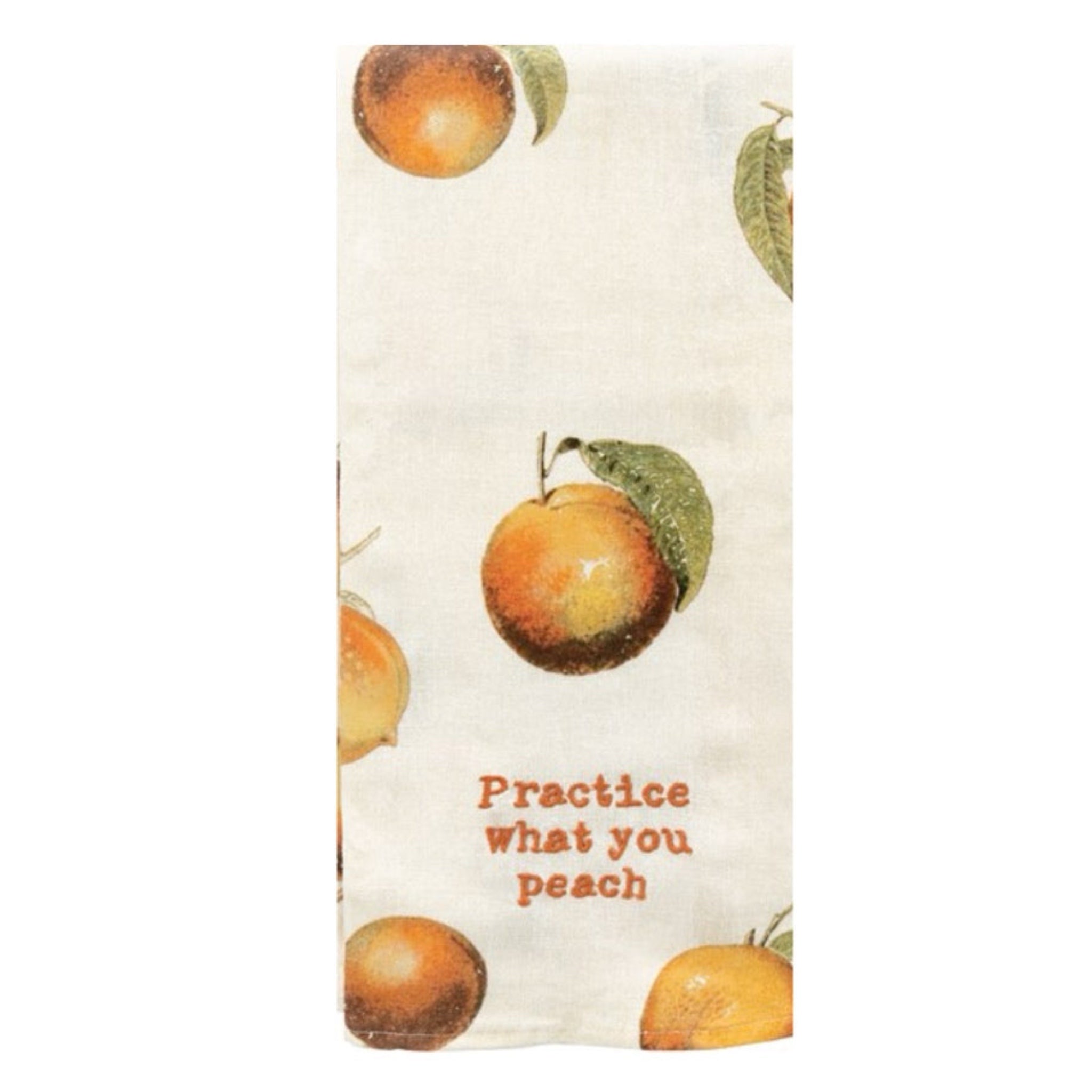 Practice What You Peach Tea Towel