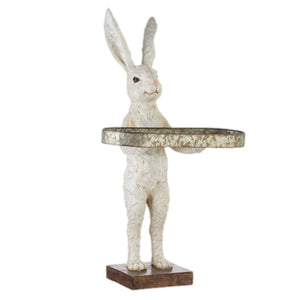 Rabbit With Tray Figurine