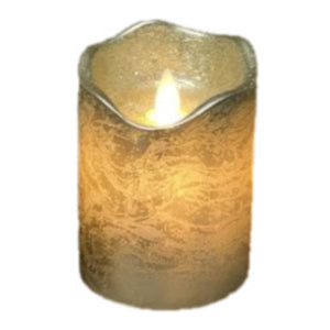 3" X 4" Pillar Flameless Candle: Gold