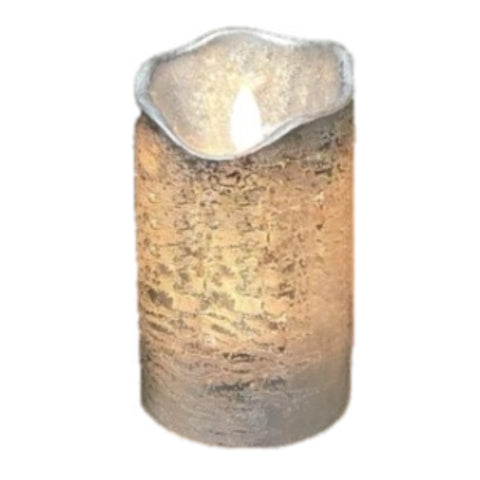 3" X 6" Pillar Flameless Candle: Silver