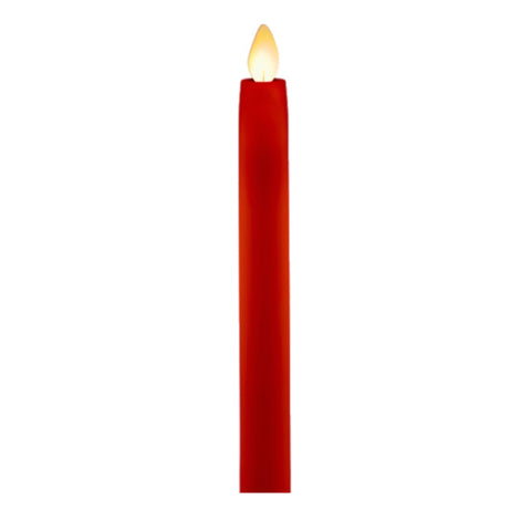 1" X 8.5" Taper Flameless Candle: Red