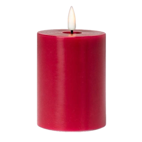 3" X 4" Pillar Flameless Candle: Red