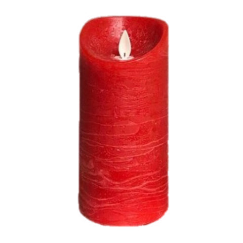 3" X 6" Pillar Flameless Candle: Red