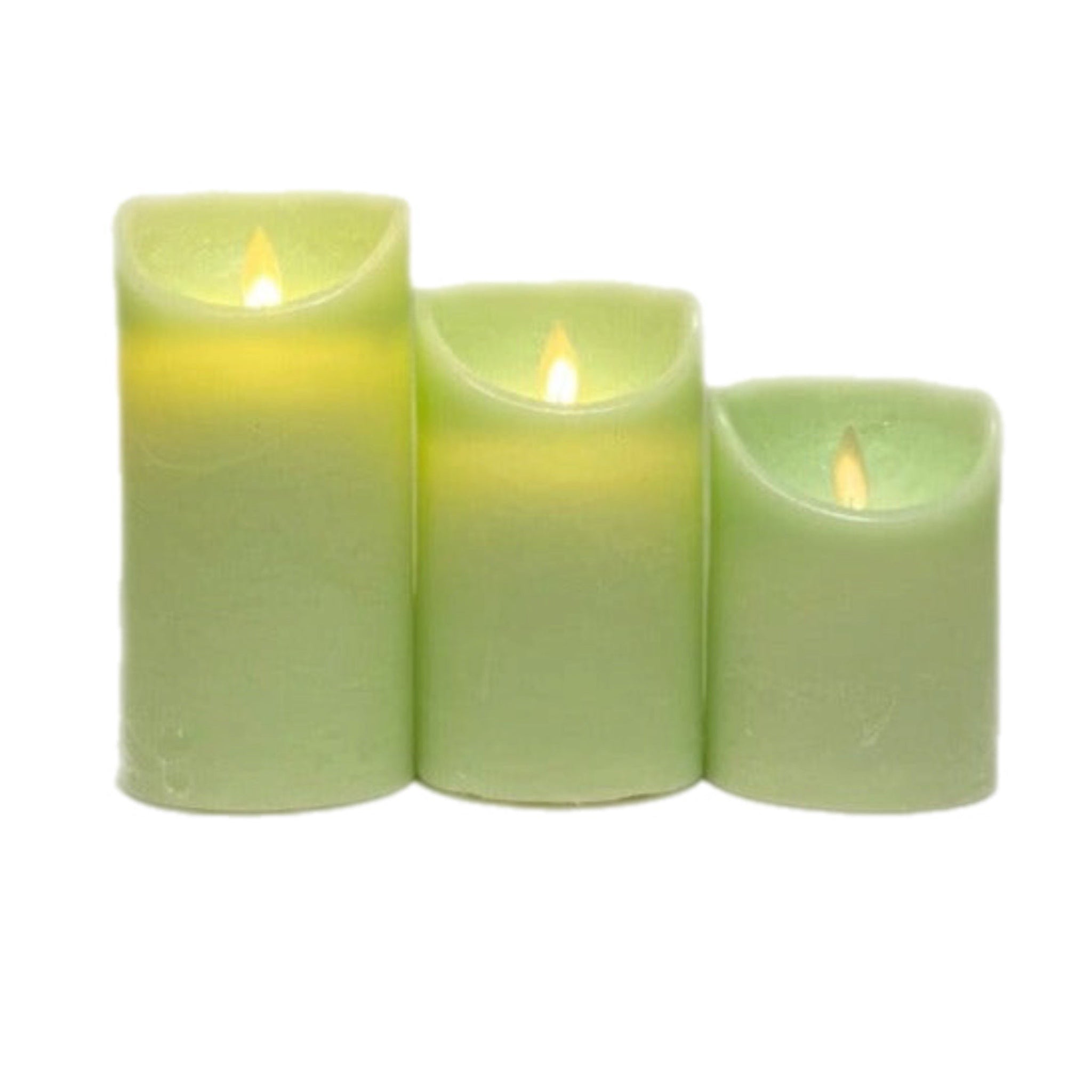 Assorted Pillar Flameless Candle: Green, INDIVIDUALLY SOLD