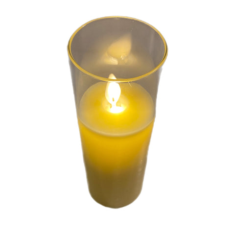 6" Slim Pillar Flameless Candle: Yellow