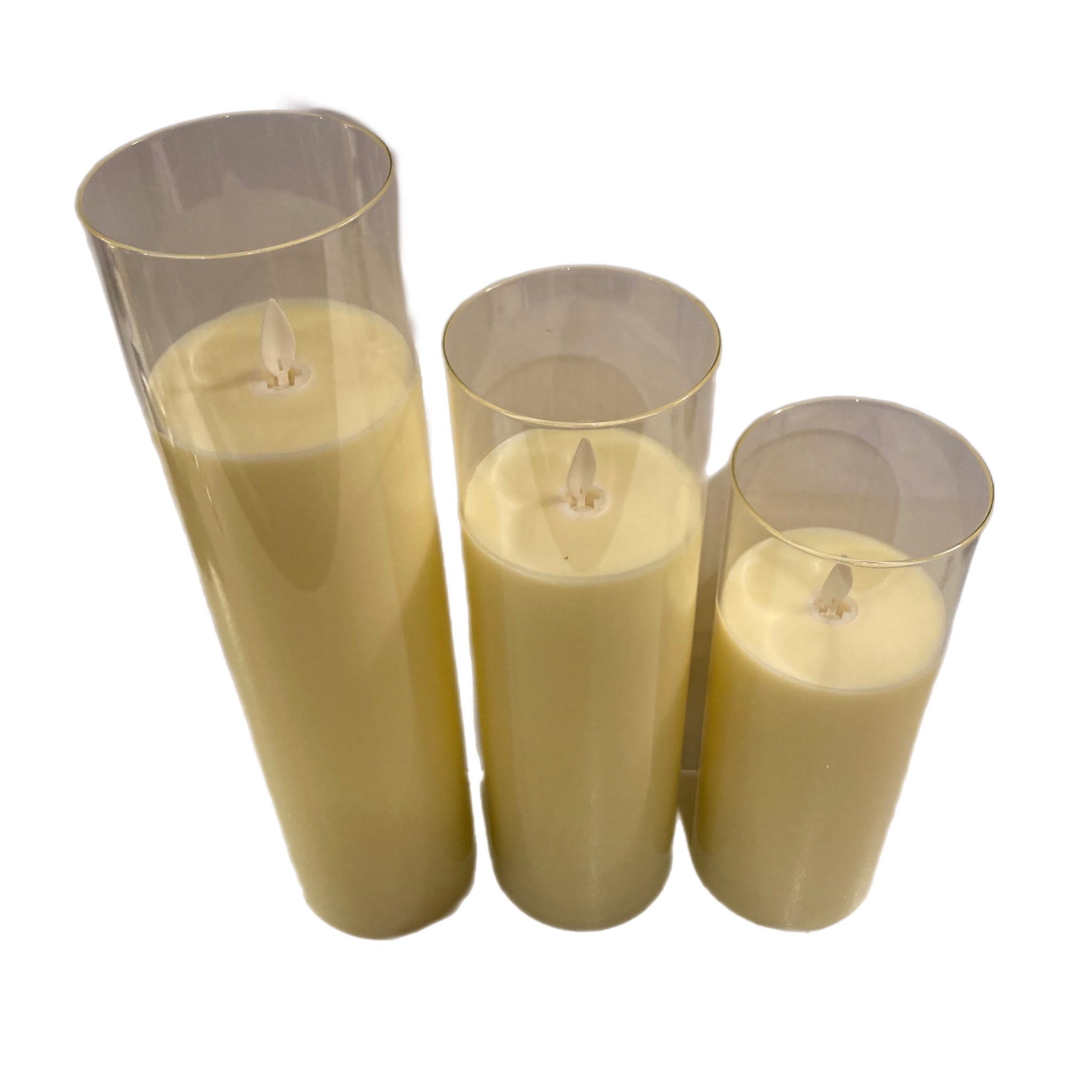 Assorted Slim Pillar Flameless Candle: Yellow, INDIVIDUALLY SOLD