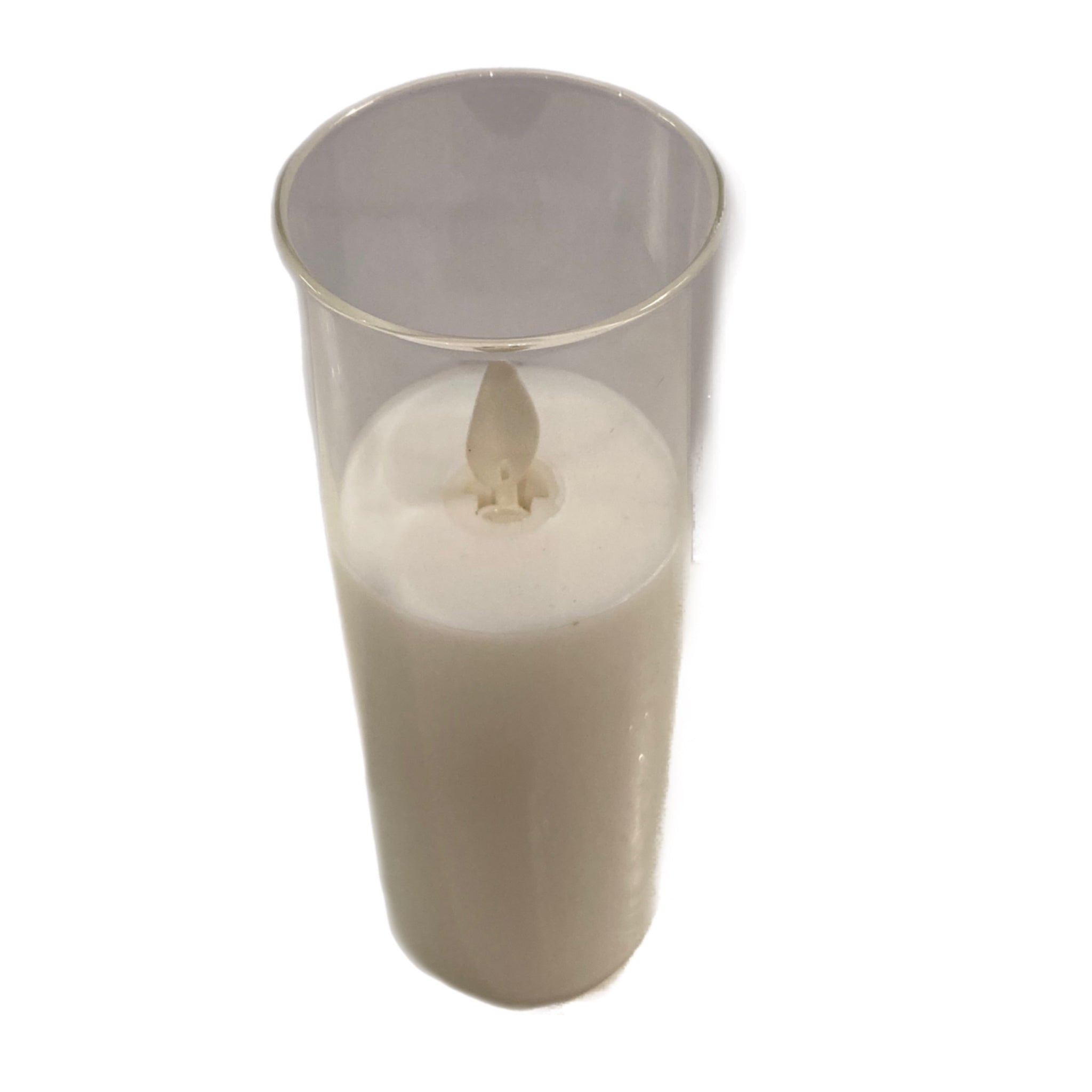 6" X 2" Slim Pillar Flameless Candle: Cream