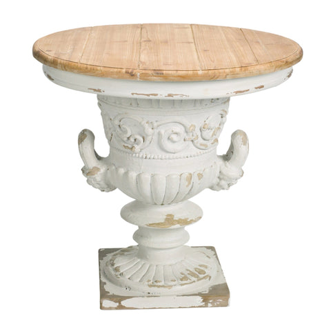 Distressed Urn Side Table