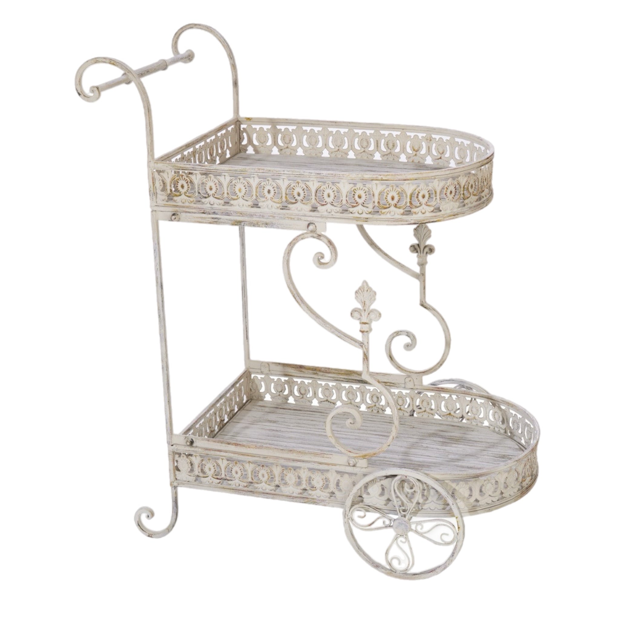 Distressed Wrought Iron Tea Cart