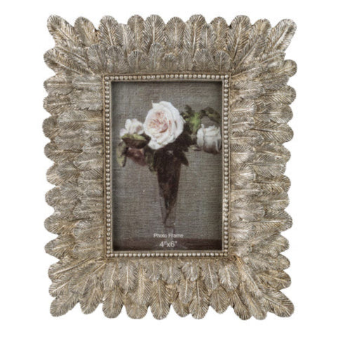 4" X 6" Silver Feather Photo Frame