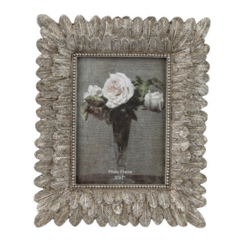 5" X 7" Silver Feather Photo Frame