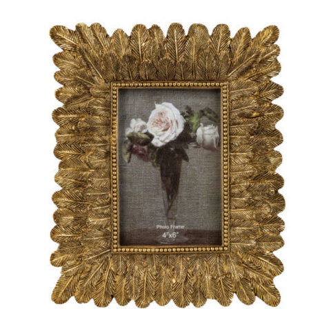 4"X 6" Gold Feather Photo Frame