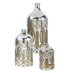 Assorted Etched Mercury Bottle, INDIVIDUALLY SOLD