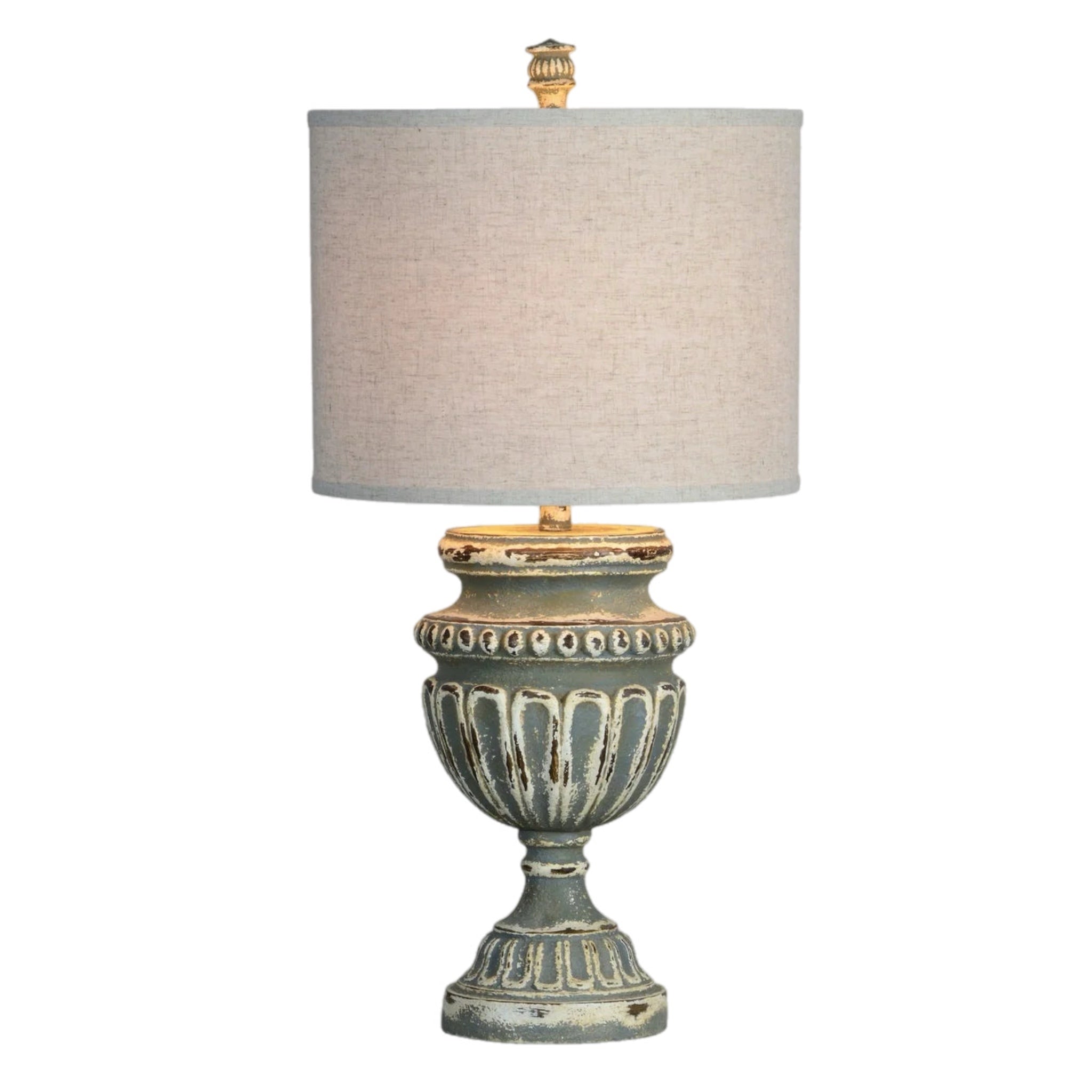 Grey Distressed Table Lamp