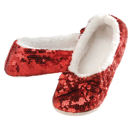 Classic Red Sequin Slippers  LADIES SIZES