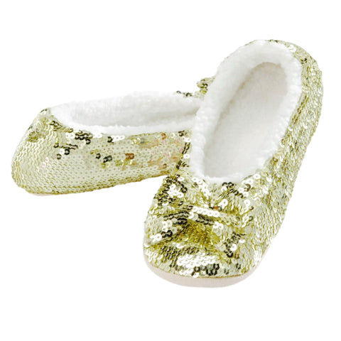 Classic Gold Sequin Slippers  LADIES SIZES