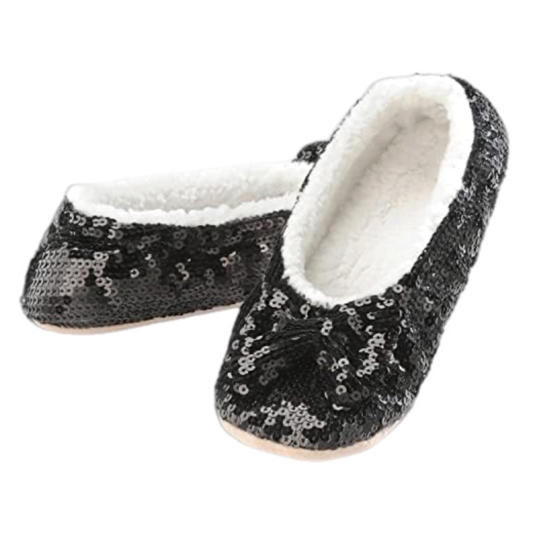 Classic Black Sequin Slippers  LADIES SIZES