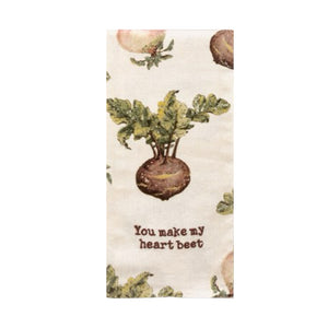 You Make My Heart Beet Tea Towel