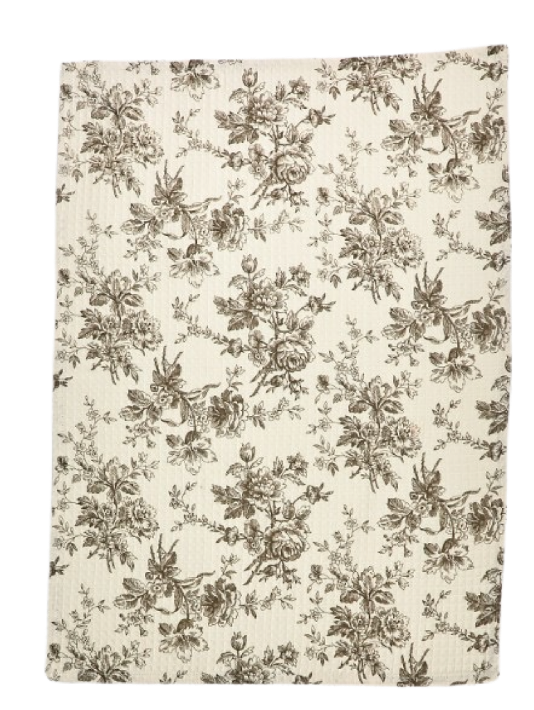 Brown Toile Tea Towel