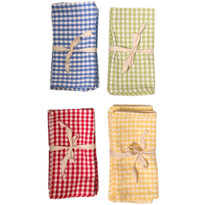 Assorted Checkered Linen Napkin Set Of 4, INDIVIDUALLY SOLD