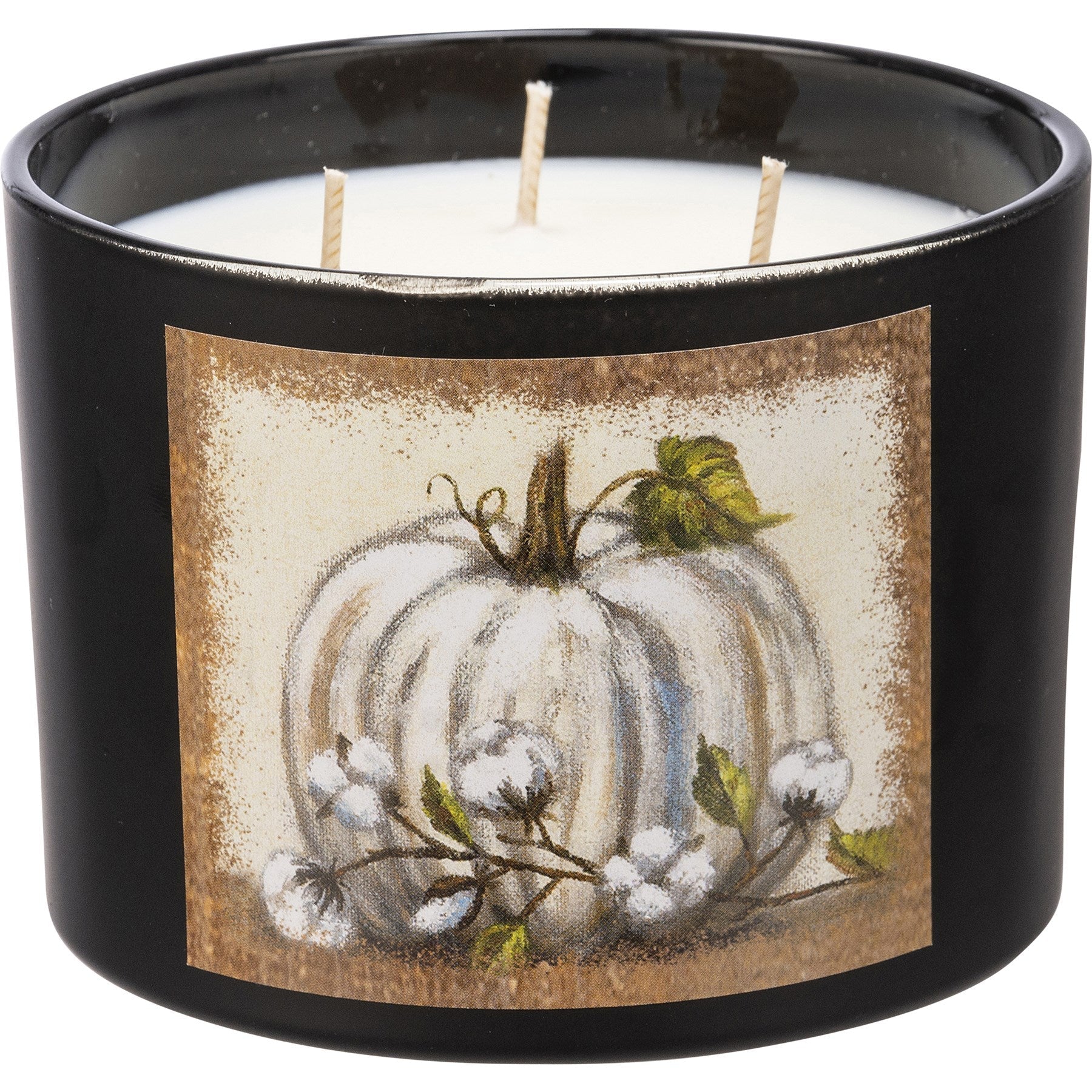 3.25" X 4.5" White Pumpkin Candle Jar