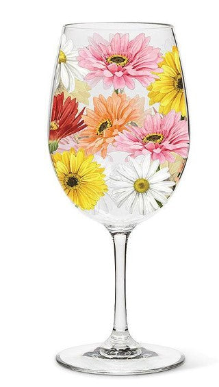 Gerbera Daisy Wine Glass