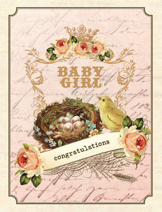 Baby Girl Congratulations Greeting Card