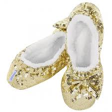 Classic Gold Sequin Slippers  LADIES SIZES